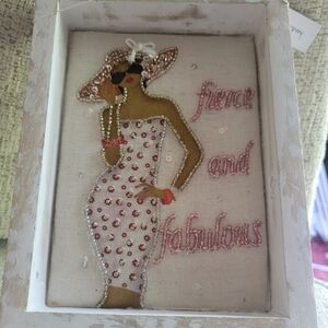 Pink sequin embellished Art